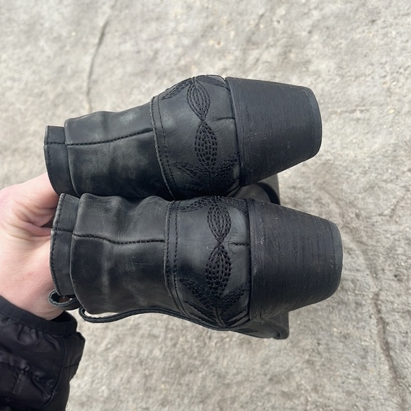 Joie Ajax Black Leather Embroidered booties size womens 38 - Picture 5 of 8
